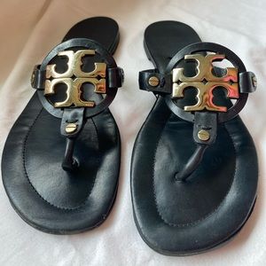 Tory Burch black leather sandals (Miller Sandal)